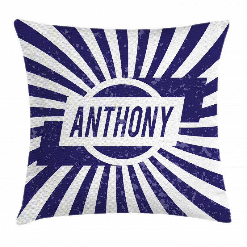 Masculine Name in Blue Pillow Cover