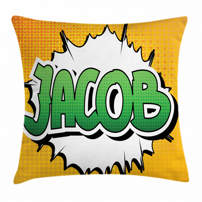 Male Name Comic Burst Pillow Cover