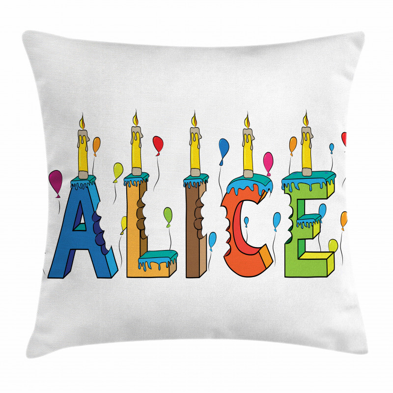 Colorful Girl Name Design Pillow Cover