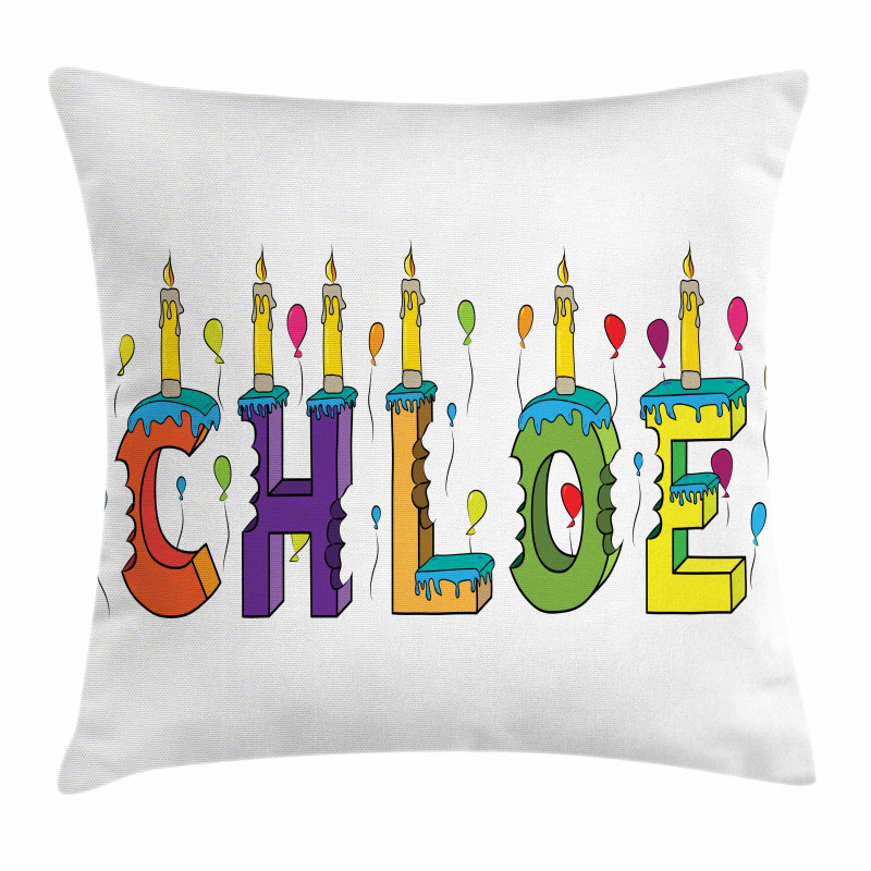 Cheerful Lettering Design Pillow Cover