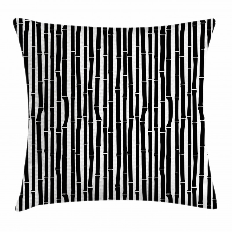 Black and White Stems Pillow Cover
