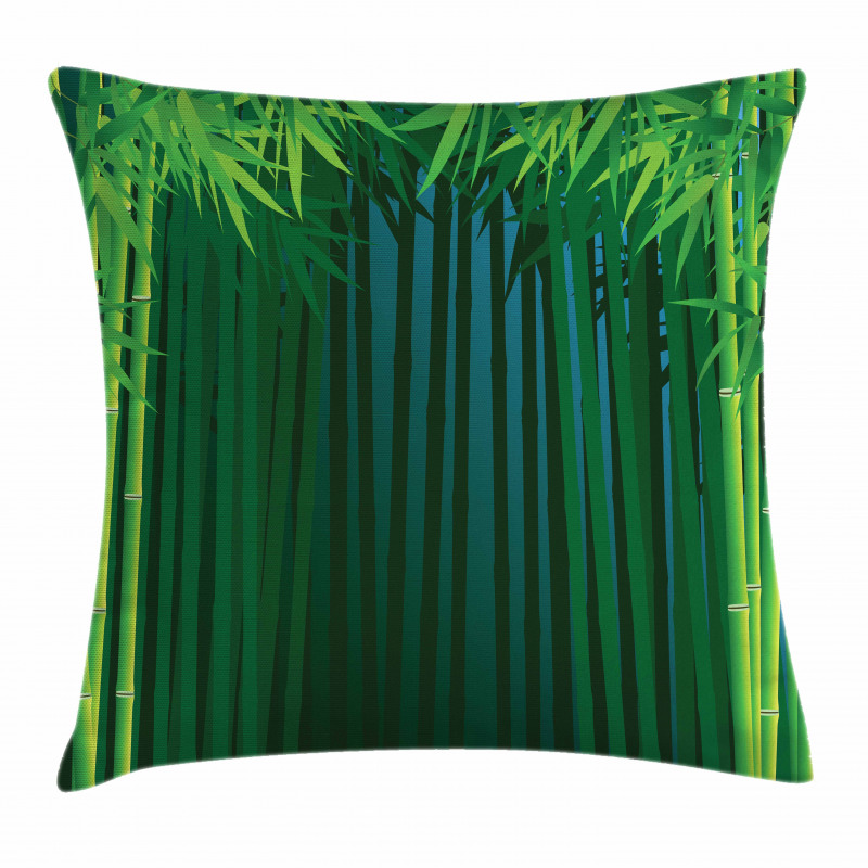 Green Leafy Branches Pillow Cover