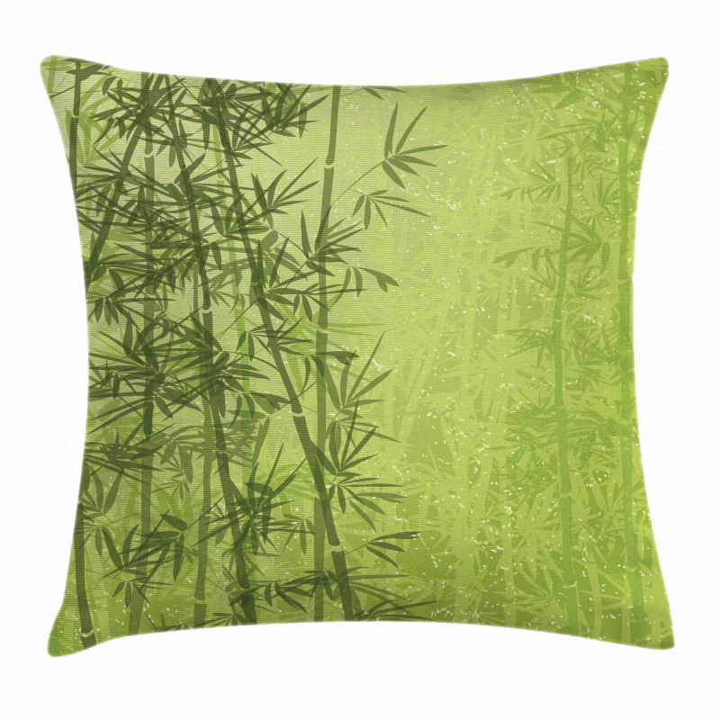 Green Bamboo Growth Pillow Cover