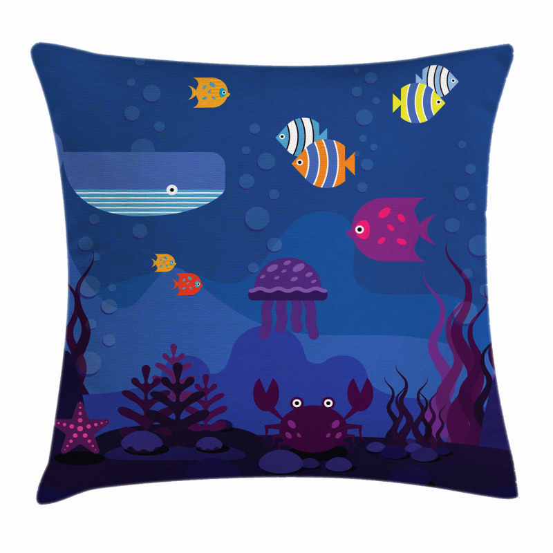 Aquarium Fish Whale Pillow Cover