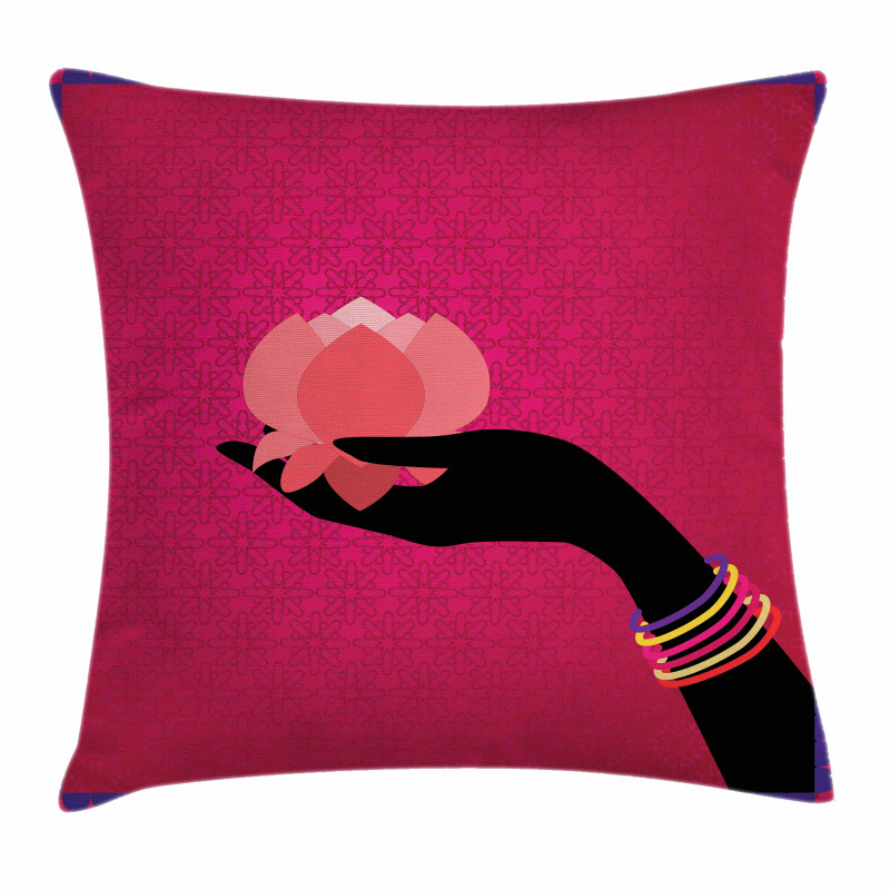 Woman Hand Silhouette Pillow Cover