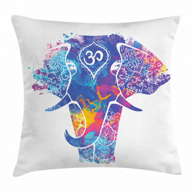 Elephant Paint Smears Pillow Cover