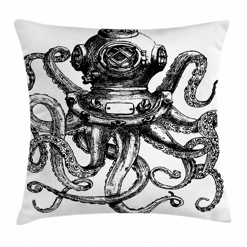 Vintage Diver Animal Pillow Cover