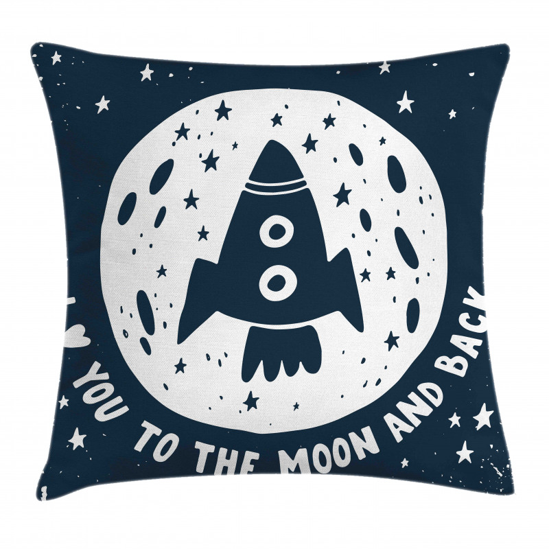 Spaceship and Love Saying Pillow Cover
