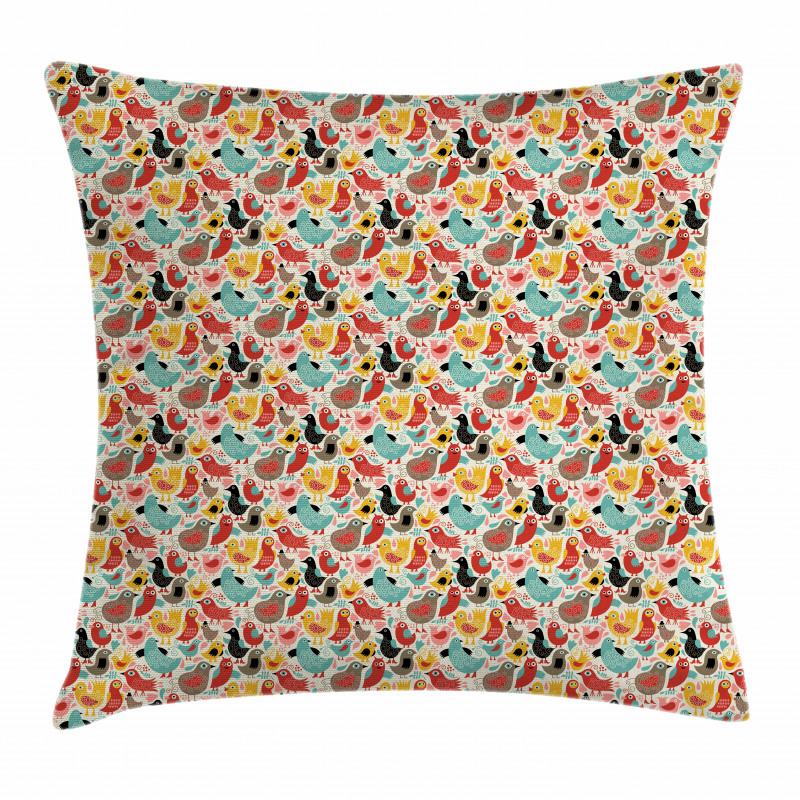 Abstract Avian Animals Pillow Cover