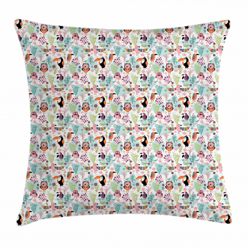 Hawaiian Toucan Bird Pillow Cover