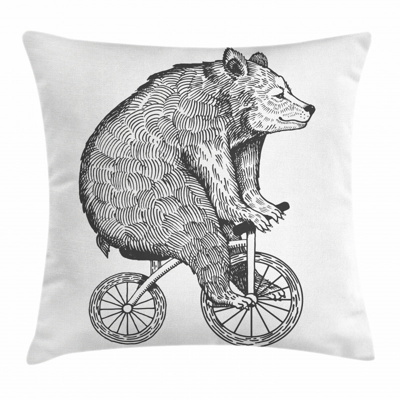 Funny Circus Bear Art Pillow Cover