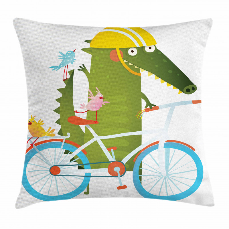 Crocodile Friends Bicycle Pillow Cover