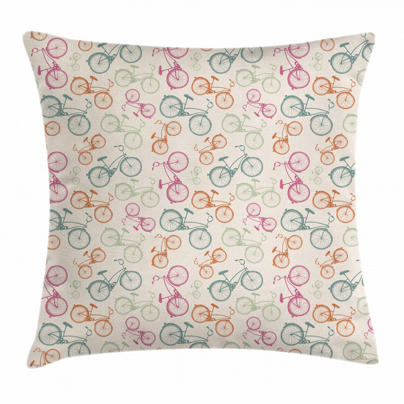 Sketchy Retro Colorful Pillow Cover