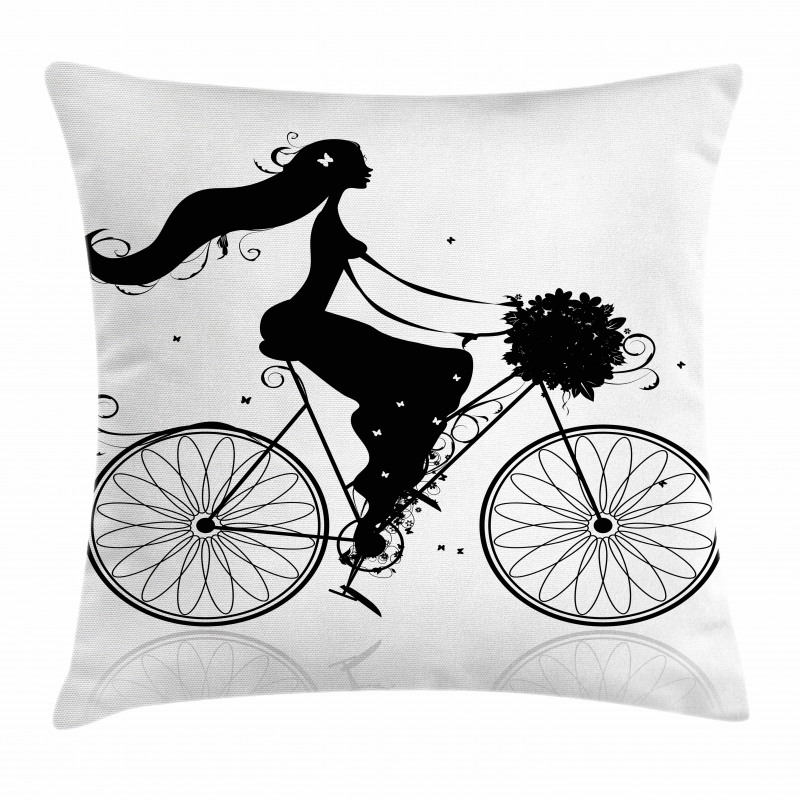 Woman Flowers Pillow Cover