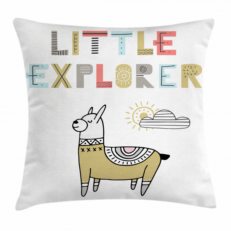 Colorful Llama Explorer Pillow Cover