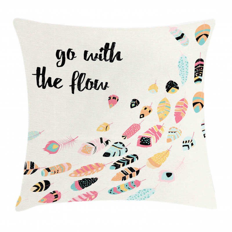 Go with the Flow Words Pillow Cover