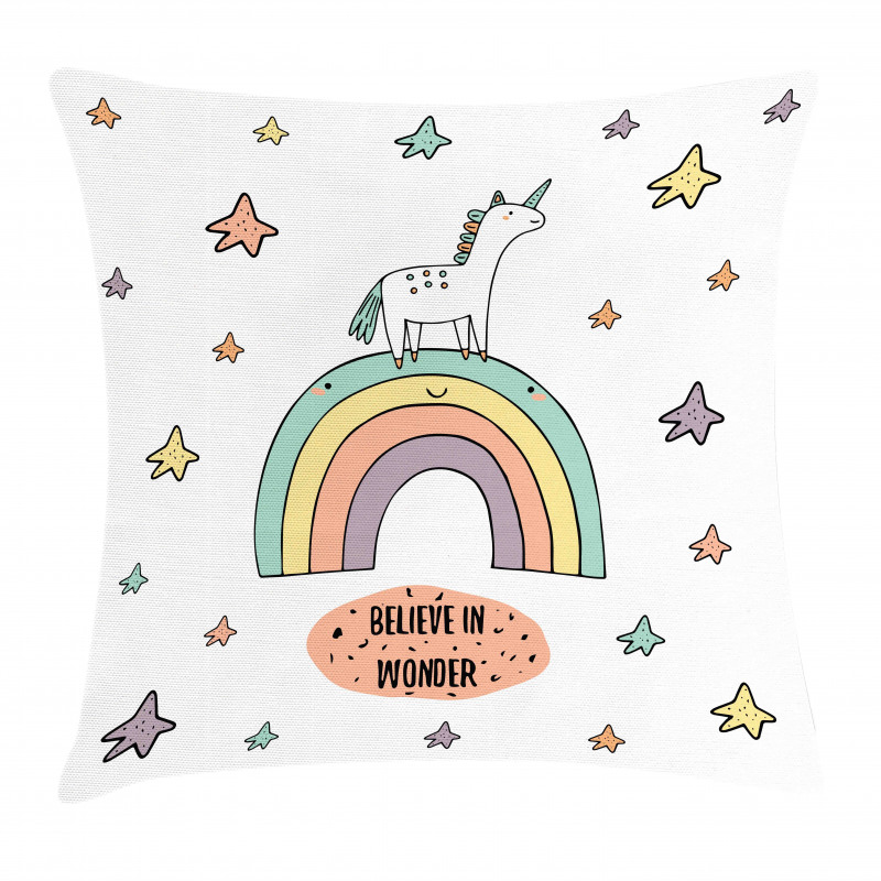 Rainbow Colorful Stars Pillow Cover