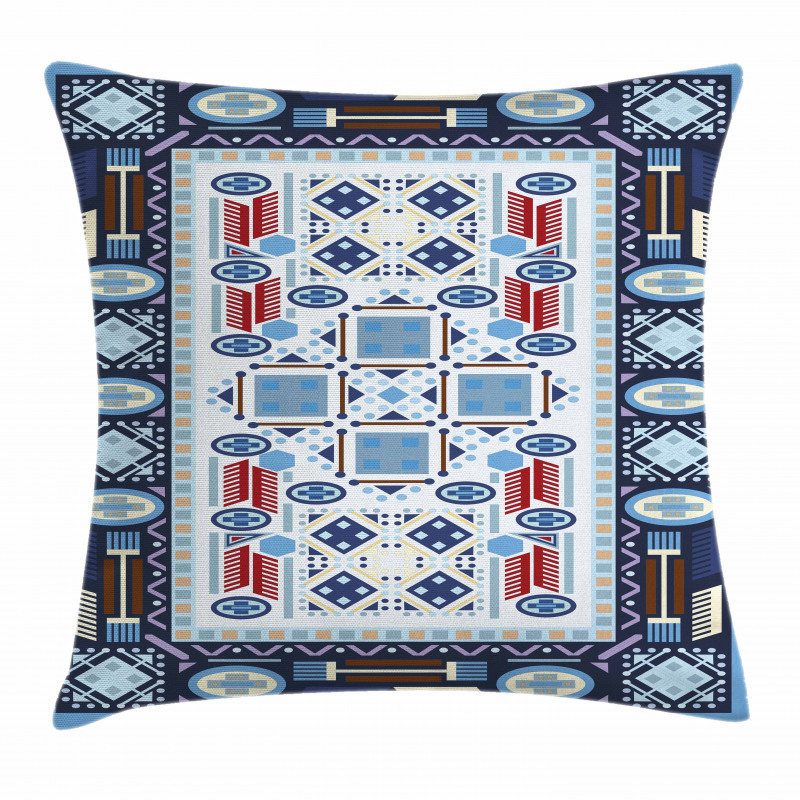 Blue Toned Square Circle Pillow Cover