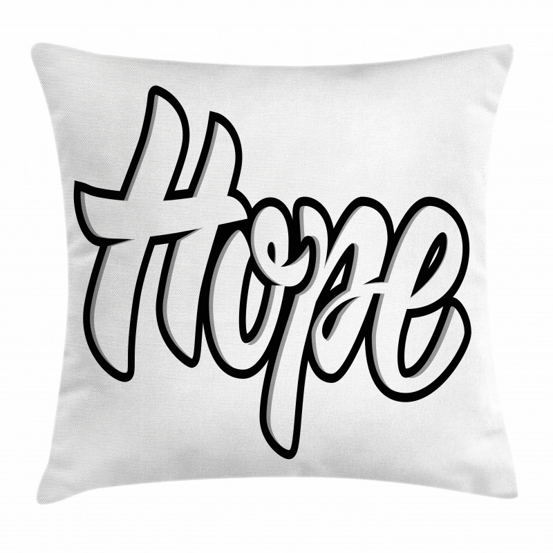 Hand Drawn Uplifting Words Pillow Cover