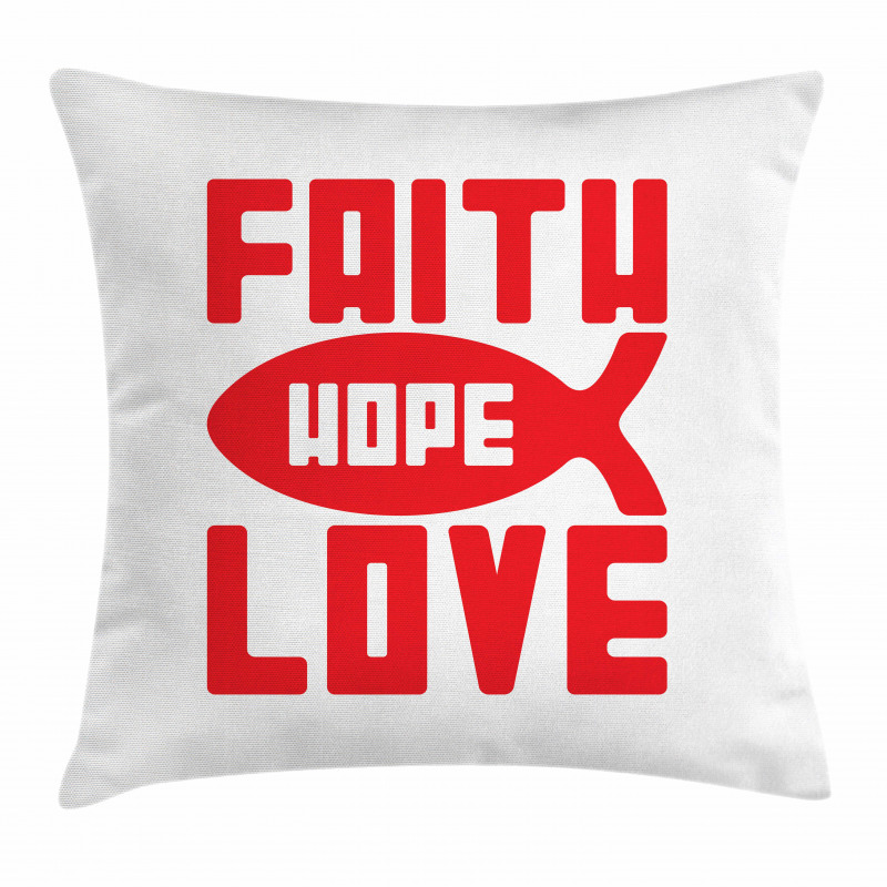 Monochrome Fish and Words Pillow Cover