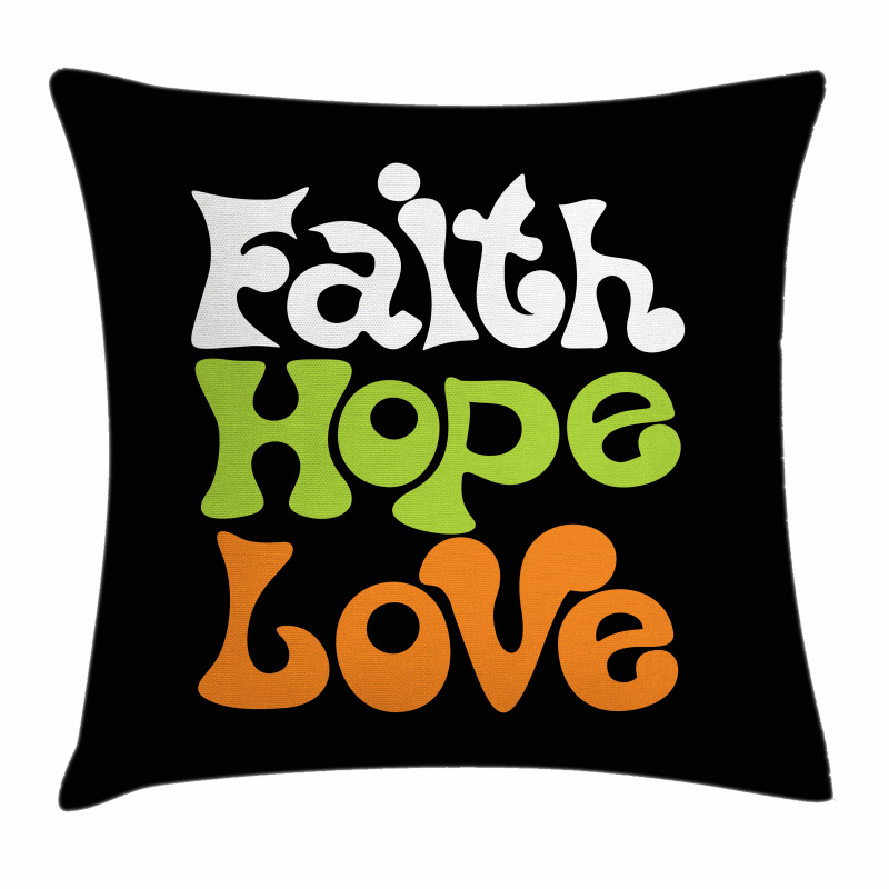 Vintage Faith Love Words Pillow Cover