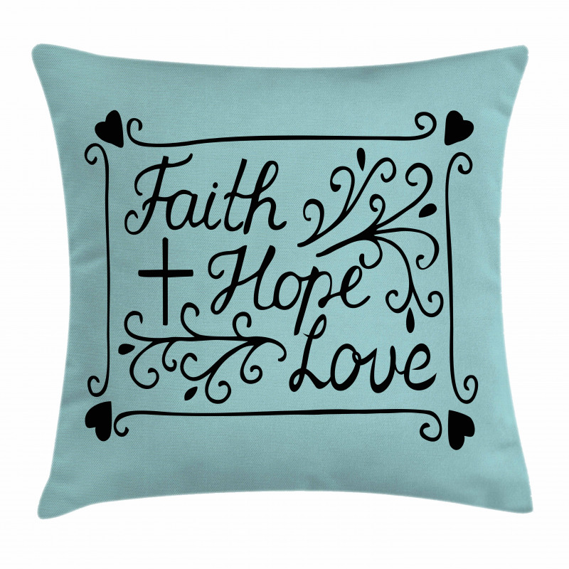 Flowers Hearts Hope Themed Pillow Cover