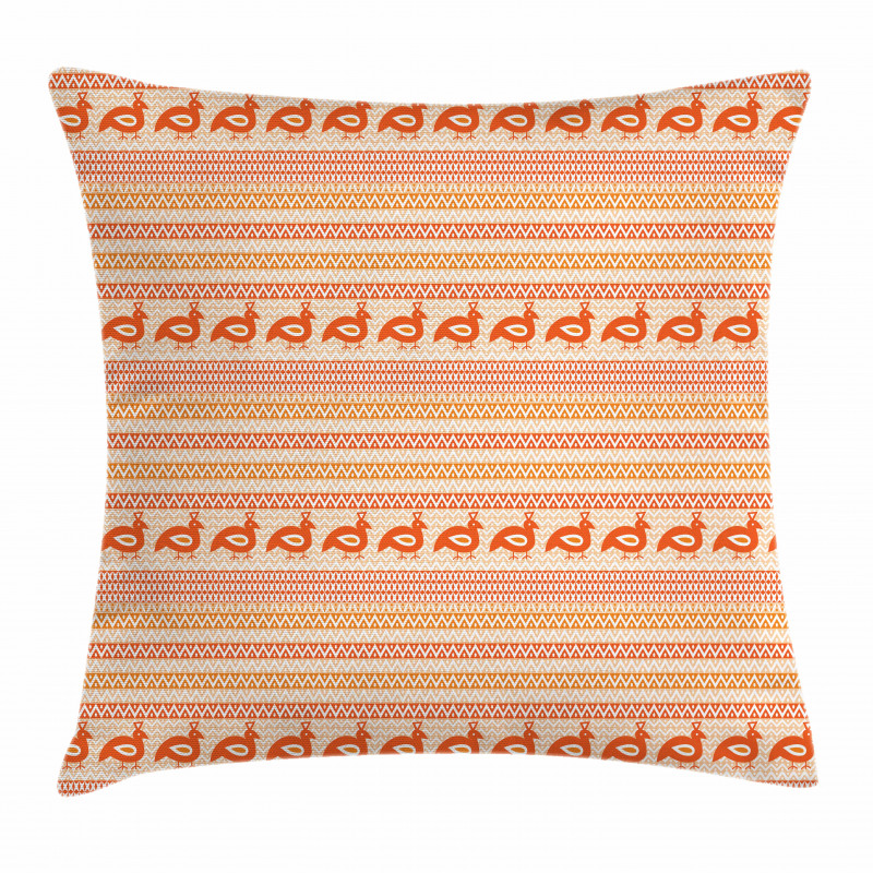 Zigzags and Birds Pillow Cover