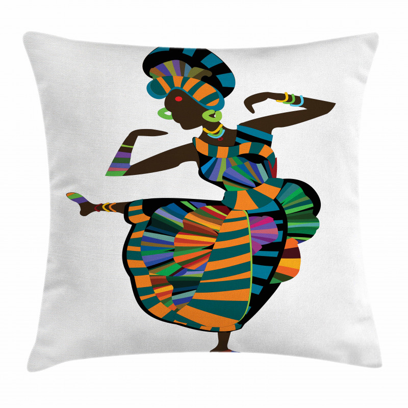 Dancing Zulu Girl Pillow Cover