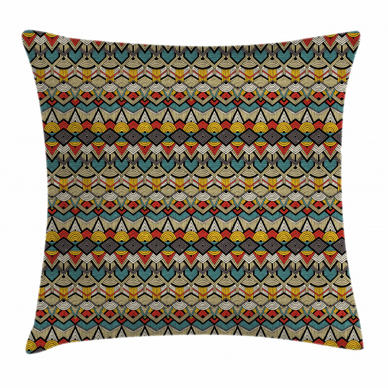 Retro Grunge Geometric Pillow Cover