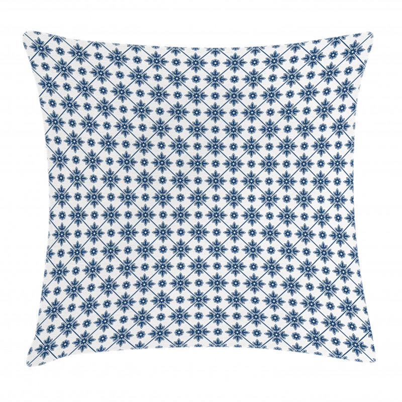 Rhombuses and Flowers Pillow Cover