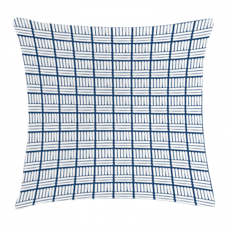Hand Drawn Delft Stripes Pillow Cover