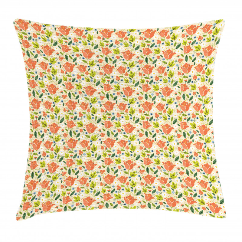 Colorful Spring Tulips Pillow Cover