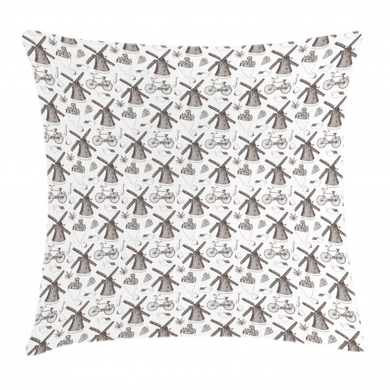 Windmills and Tulips Pillow Cover