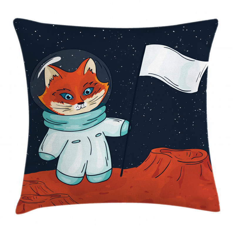 Fox Cosmonaut Space Pillow Cover