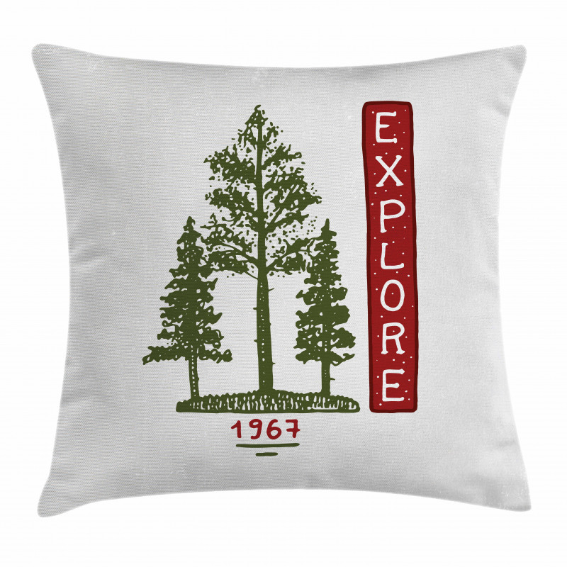 Coniferous Tree Sketch Pillow Cover