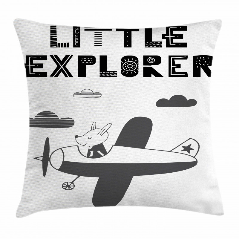 Hand Drawn Bunny Plane Pillow Cover