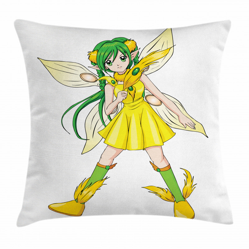 Fantasy Manga Fairy Girl Pillow Cover