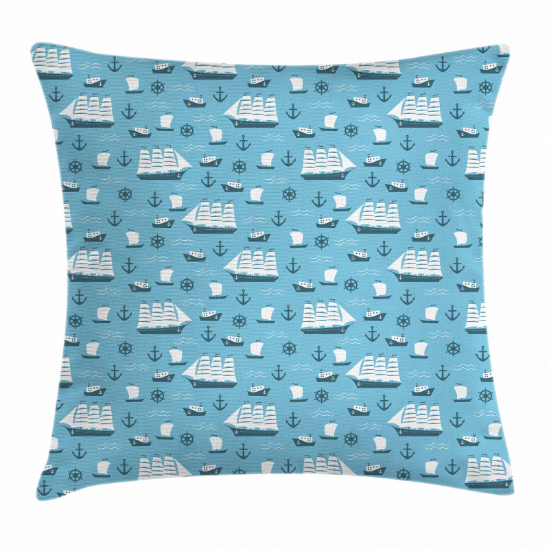 Ships Boats and Helms Pillow Cover