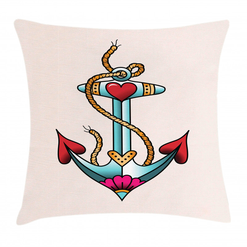 Nautical Rope and Hearts Pillow Cover
