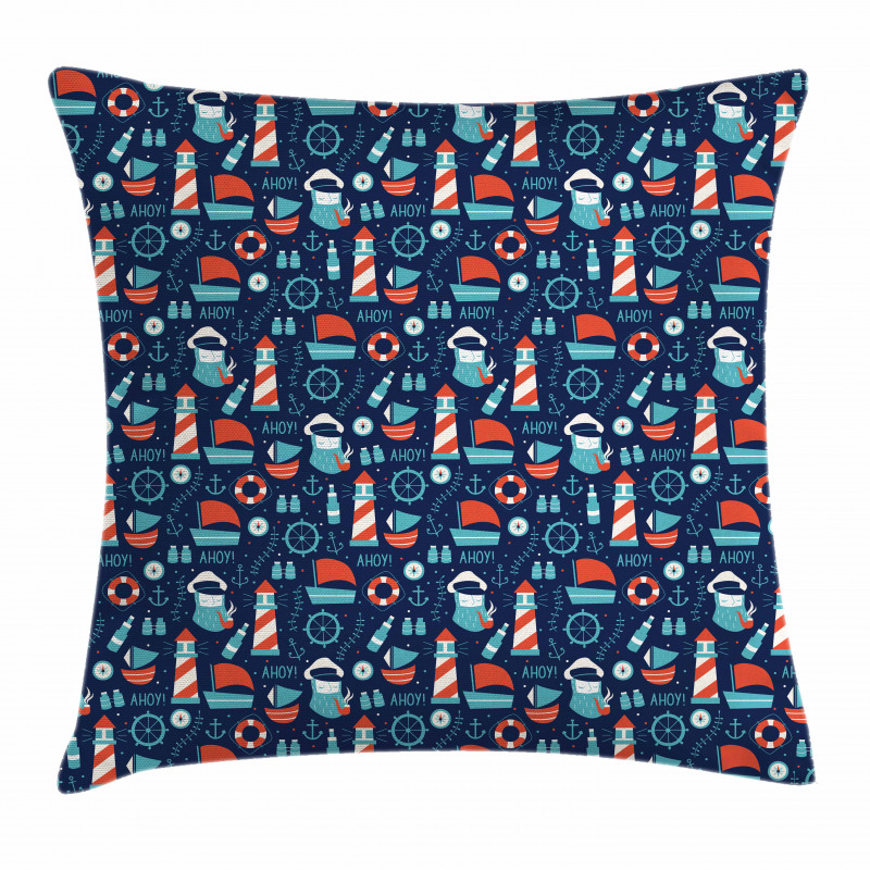 Captain Boats and Helm Pillow Cover