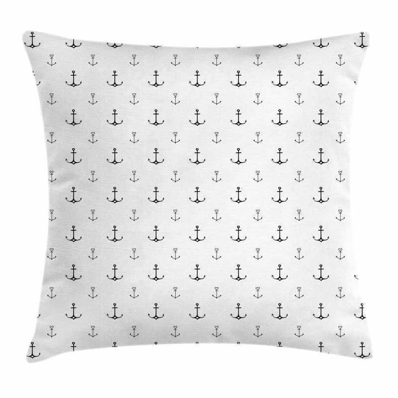 Hand Drawn Heart Motifs Pillow Cover