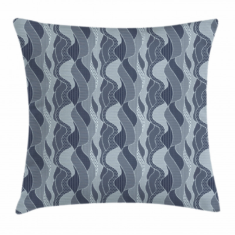 Waves Circles and Dots Pillow Cover