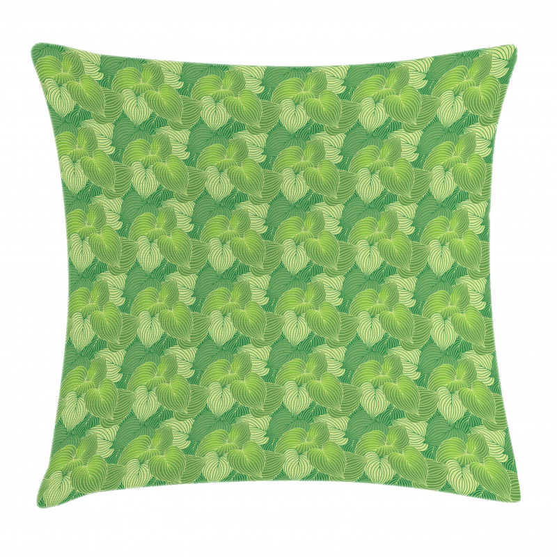 Abstract Hosta Plants Pillow Cover