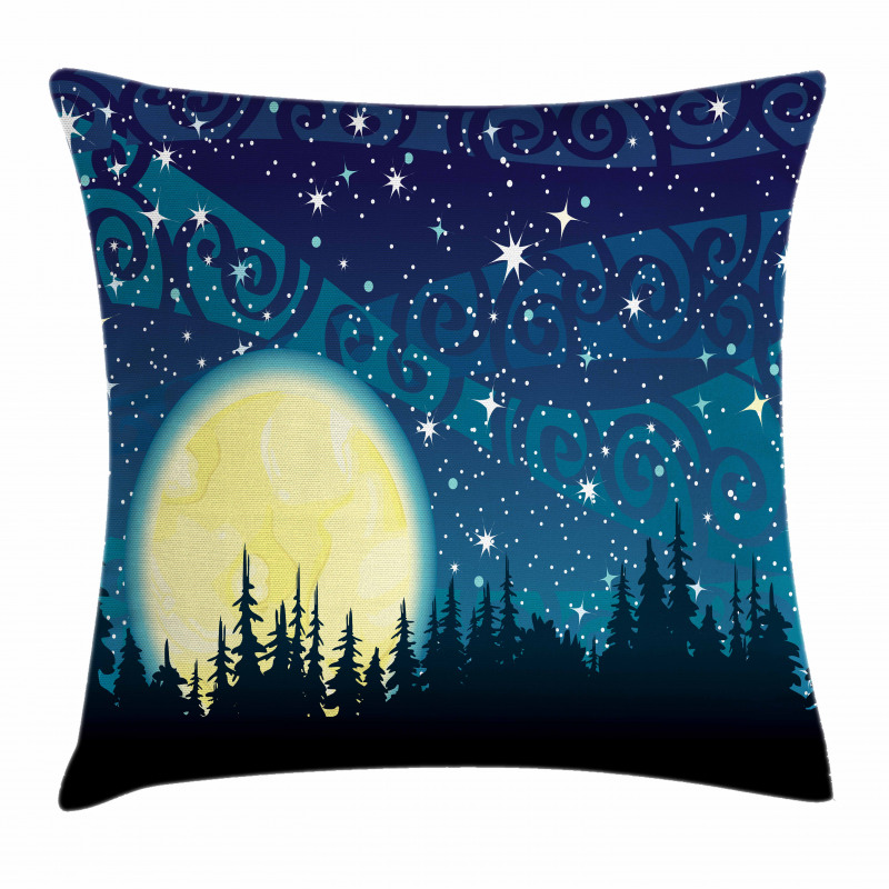 Moon over Forest Pillow Cover