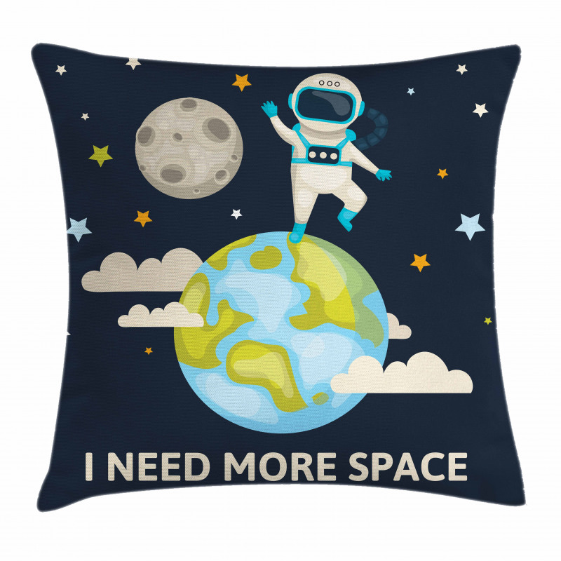 Spaceman Planet Earth Pillow Cover