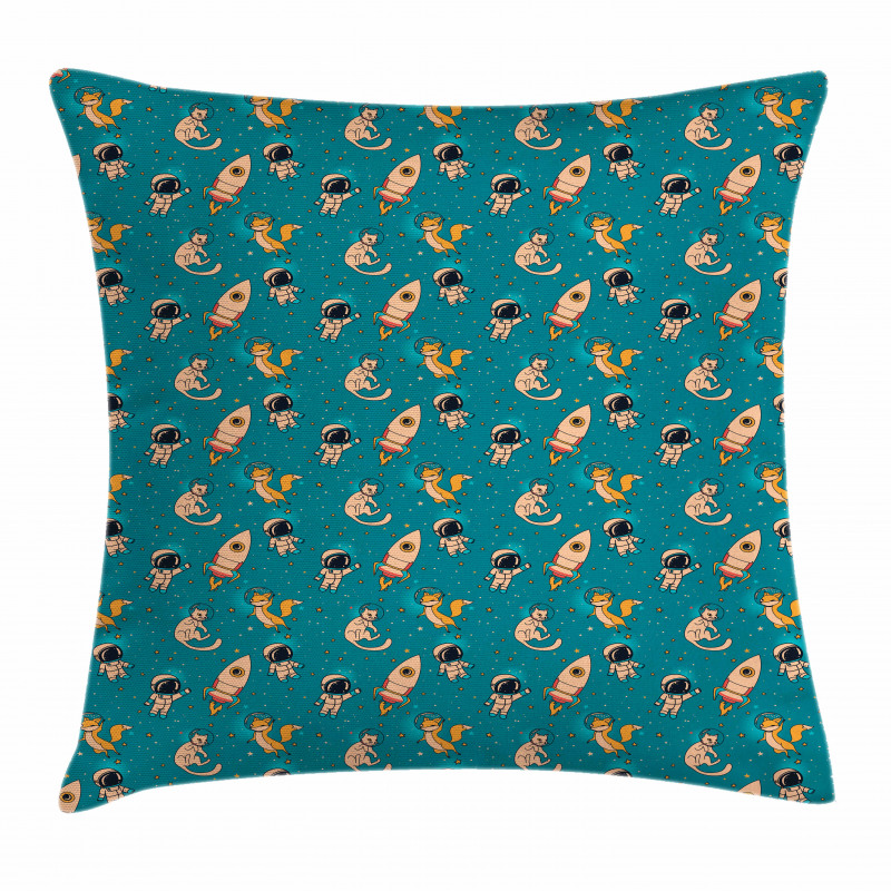 Foxes Cats Cosmonauts Pillow Cover