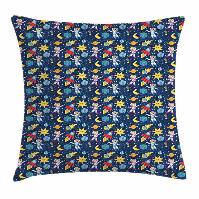 Cosmonaut Girl and Boy Pillow Cover