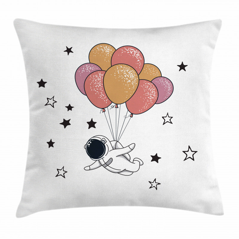 Astronaut with Balloons Pillow Cover