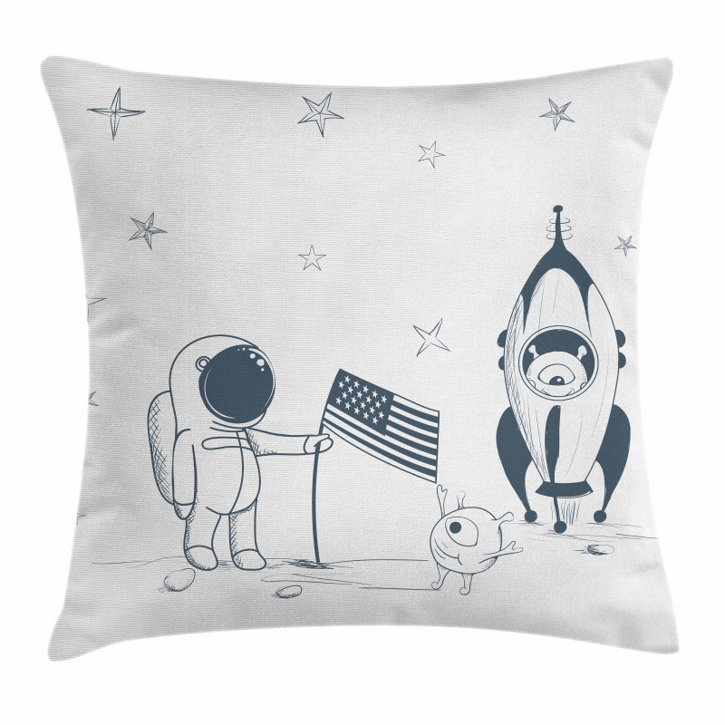 US Astronaut New Planet Pillow Cover