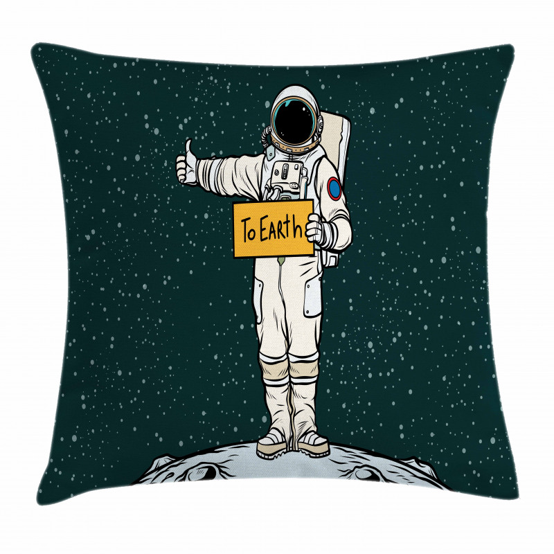 Hitchhiking Astronaut Pillow Cover
